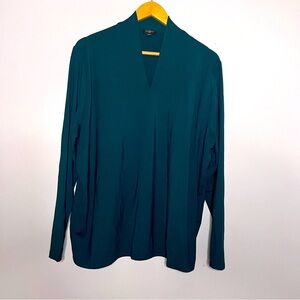 Talbots NWOT Women’s Hunter Green Very Soft V-Neck Top Size 2X in EUC